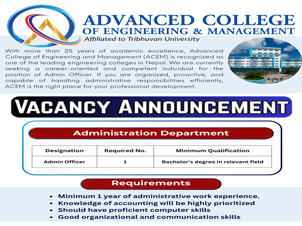 Vacancy Announcement – Administrative Positions at ACEM