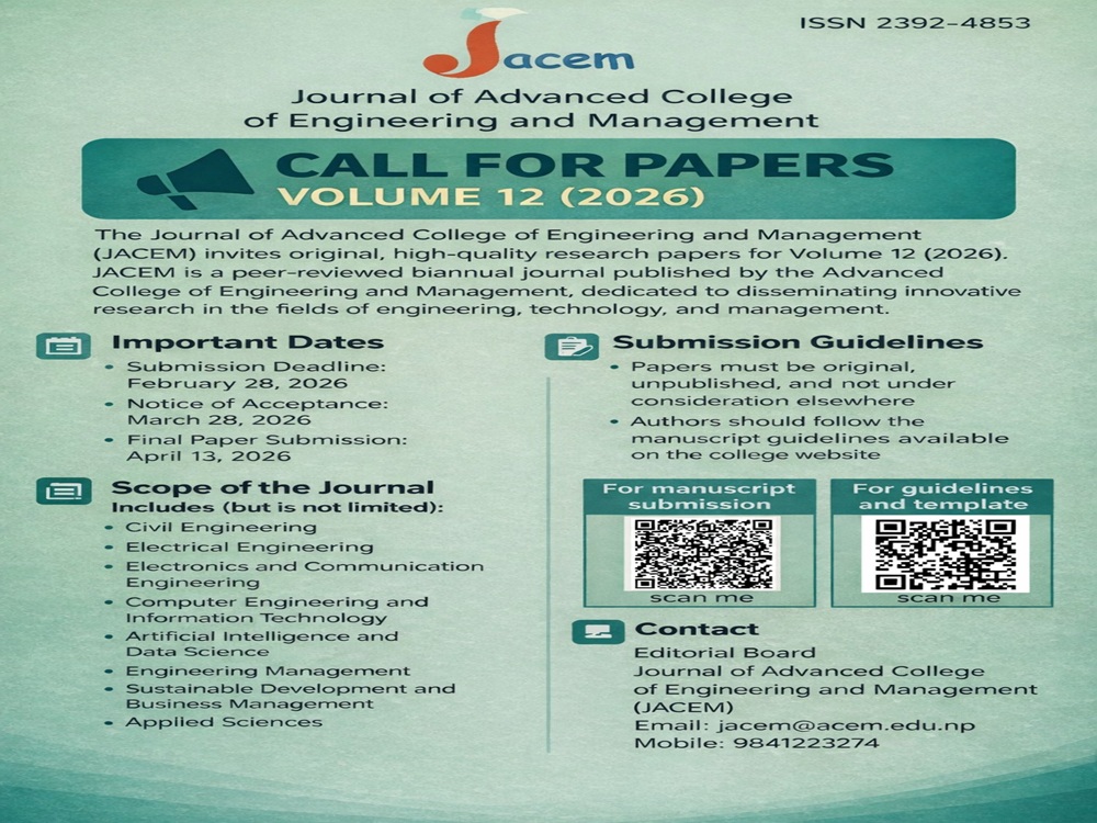 Call for Papers – JACEM Volume 12 (2026