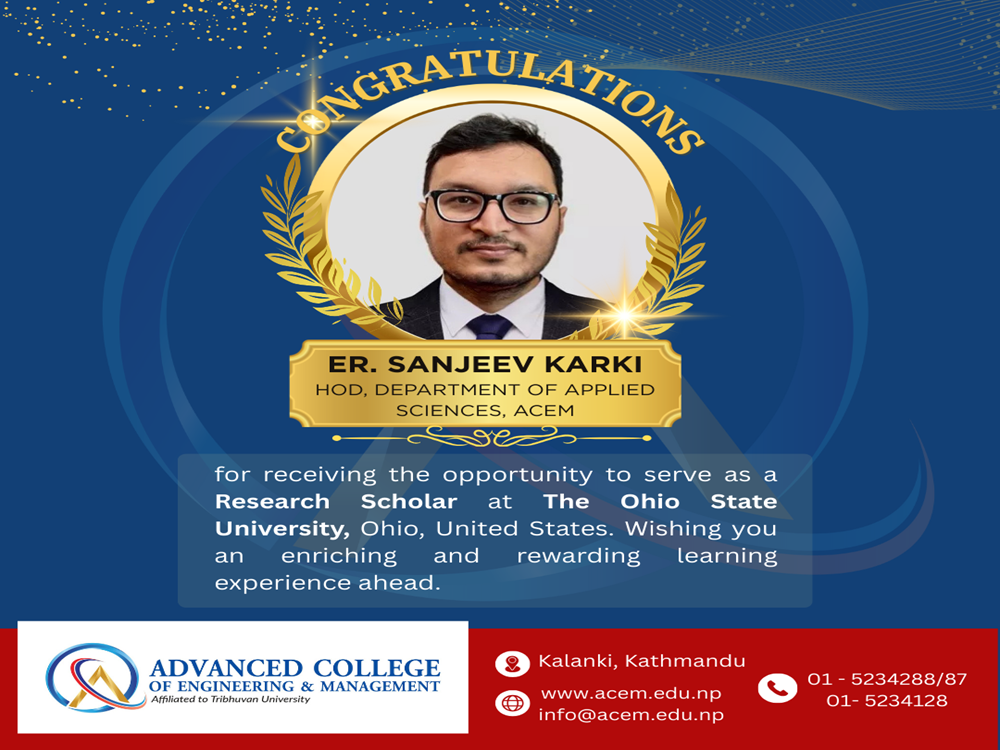 Congratulations to Er. Sanjeev Karki