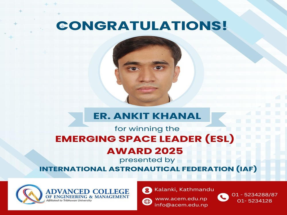Congratulations to Er. Ankit Khanal
