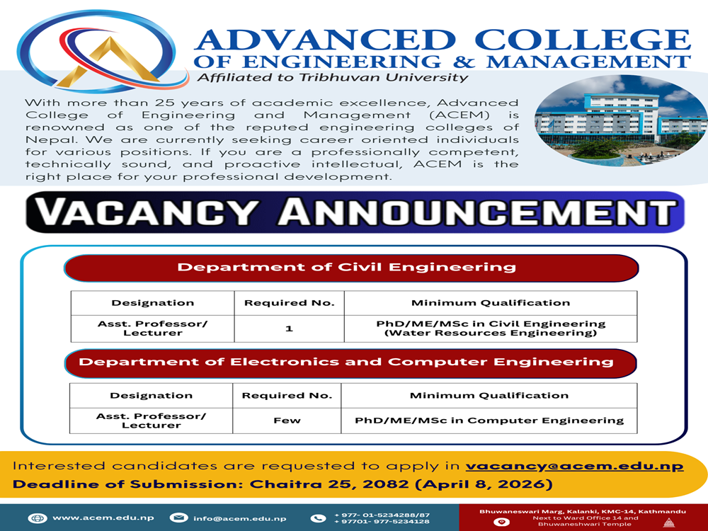 Vacancy Announcement – Faculty Positions at ACEM