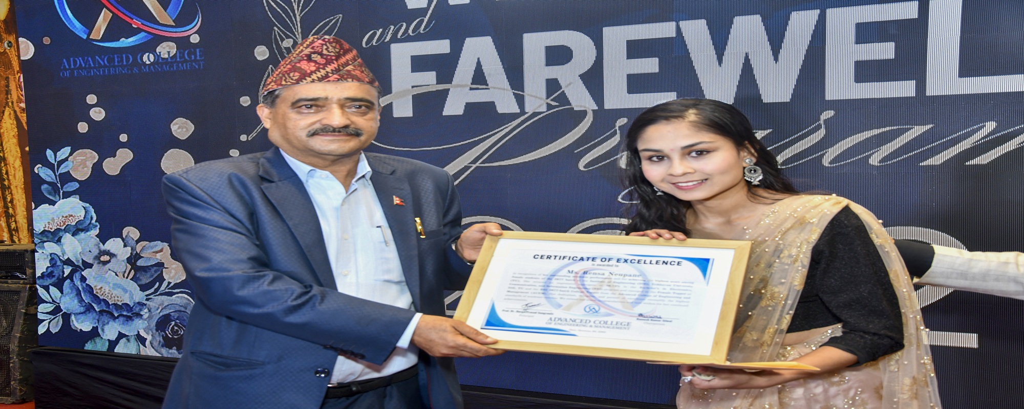Honoring Ms. Rensa Neupane (BEI, Female Topper IOE, TU and BEI 2077-batch College Topper)